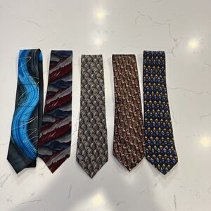 Vintage Jerry Garcia  And Dancing Bear Ties Lot Of 5.  Made In USA.  100% Silk.